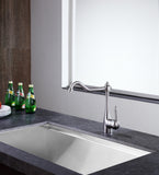 ANZZI Patriarch Elegant Kitchen Faucet, Single Handle Control, High-Arc Spout (8.27" H), WaterSense Certified, Rhino Alloy Solid Brass, Various Finishes