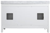 ANZZI Chateau 60" Double Vanity Set (36" H), Handmade Wood Cabinet, Carrara Marble Countertop, Soft-Close Storage, Paladin Protection Finish, Multiple Cabinet Colors