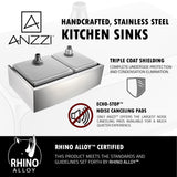 Elysian Farmhouse Stainless Steel 32 in. 0-Hole Single Bowl Kitchen Sink