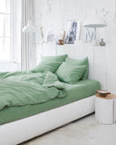 Matcha green linen duvet cover