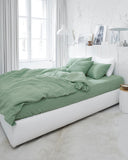 Matcha green linen duvet cover set (3 pcs)