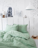 Matcha green linen sheet set (4 pcs)