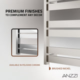 ANZZI Starling Series 6-Bar Wall Mounted Towel Warmer (20.87" L x 20.47" W), Dual Installation, Digital Control Panel, Rhino Alloy Certified Stainless Steel