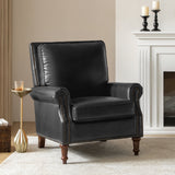 Raymond Genuine Leather Armchair BLACK