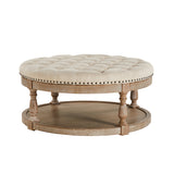 Deoius Tufted Round Cocktail Ottoman with Storage