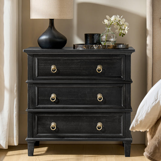Lev 3-Drawer Nightstand