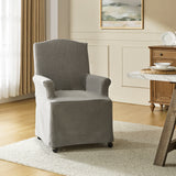 Kanrad Slipcover Dining Chair with Casters
