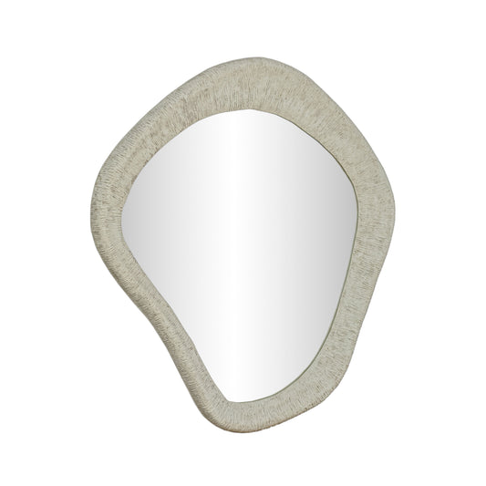 Orpheus 35"X31" Ribbed Faux Stone Wall Mirror