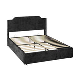 Stuart Hydraulic Lift Up Storage Upholstered Platform Queen Bed