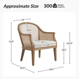 Xaver Farmhouse Rattan Solid Wood Armchair