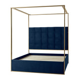 Madeleine Upholstered Canopy Queen Bed With Curtains