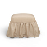 Gertrude Yellow Gingham Performance Linen Skirted Ottoman