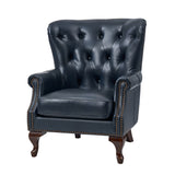 Anthony Genuine Leather Armchair NAVY