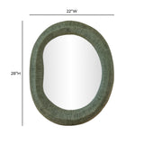 Orpheus 22"X28" Ribbed Forest Green Fiberglass Thick Wall Mirror