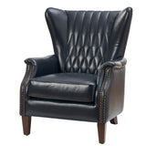 Xaver Genuine Leather Armchair NAVY