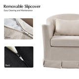 Patricia Slipcovered Swivel Armchair