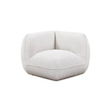 Arezza Stone White Contract-Grade Basketweave Chenille Corner Chair
