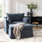 Roberta Slipcovered Armchair with Ottoman
