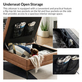 Irvin Lift Top Shelved Storage Cocktail Ottoman