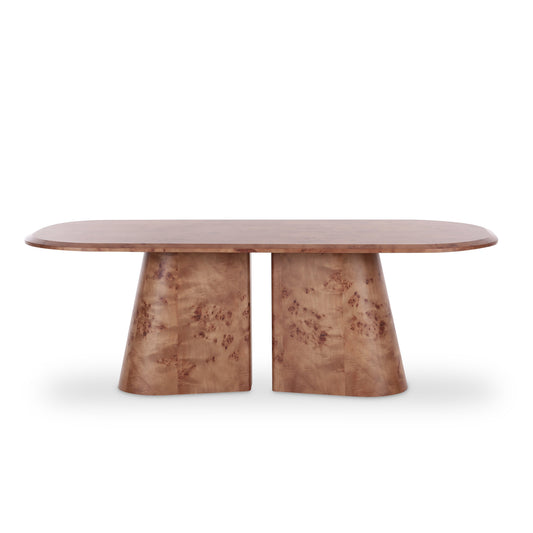 Gladyss 87" Burl Oval Dining Table