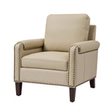 Raimund Genuine Leather Armchair BEIGE