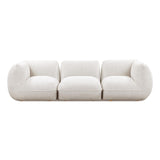 Arezza 115" Stone White Contract-Grade Basketweave Chenille Modular Sofa