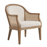 Xaver Farmhouse Rattan Solid Wood Armchair