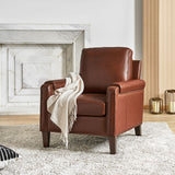 Raimund Genuine Leather Armchair BROWN
