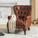 Anthony Genuine Leather Armchair BROWN