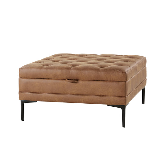 Irvin Lift Top Shelved Storage Cocktail Ottoman