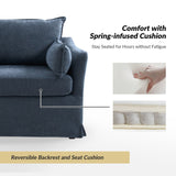 Roberta Slipcovered Armchair with Ottoman