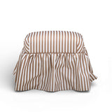 Gertrude Striped Performance Linen Skirted Ottoman