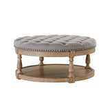 Deoius Tufted Round Cocktail Ottoman with Storage