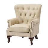 Anthony Genuine Leather Armchair BEIGE
