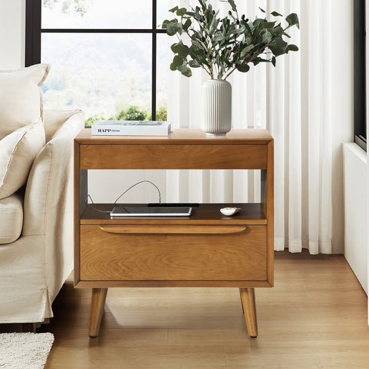 Valentin 2-Drawer Nightstand with Built-In Outlets
