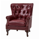Anthony Genuine Leather Armchair BURGUNDY