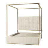 Madeleine Upholstered Canopy Queen Bed With Curtains