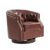 Veitin Chesterfield Rocker and Swivel Genuine Leather Chair