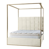 Madeleine Upholstered Canopy King Bed With Curtains