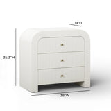 Hump 38" Arched 3-Drawer Bedside Chest