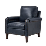 Raimund Genuine Leather Armchair NAVY