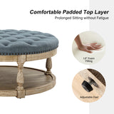 Deoius Tufted Round Cocktail Ottoman with Storage