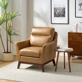 Mid-Century Mordern Genuine Leather Armchair