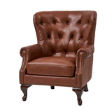 Anthony Genuine Leather Armchair BROWN