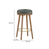 Oodle Performance Vegan Mohair Bar and Counter Stool