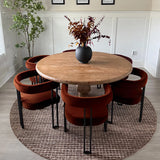 Mia Velvet Dining Chair with Arms (Set of 6)