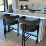 Mia 24" Modern Velvet Counter Stool with Arms (1-piece)