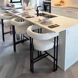 Mia 24" Modern Velvet Counter Stool with Arms (1-piece)