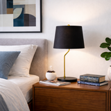 Lustrous Table Lamp - Black outer and Gold inner