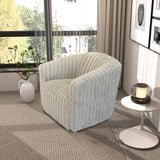 Mira Light Grey Soft Plush Fabric Swivel Chair